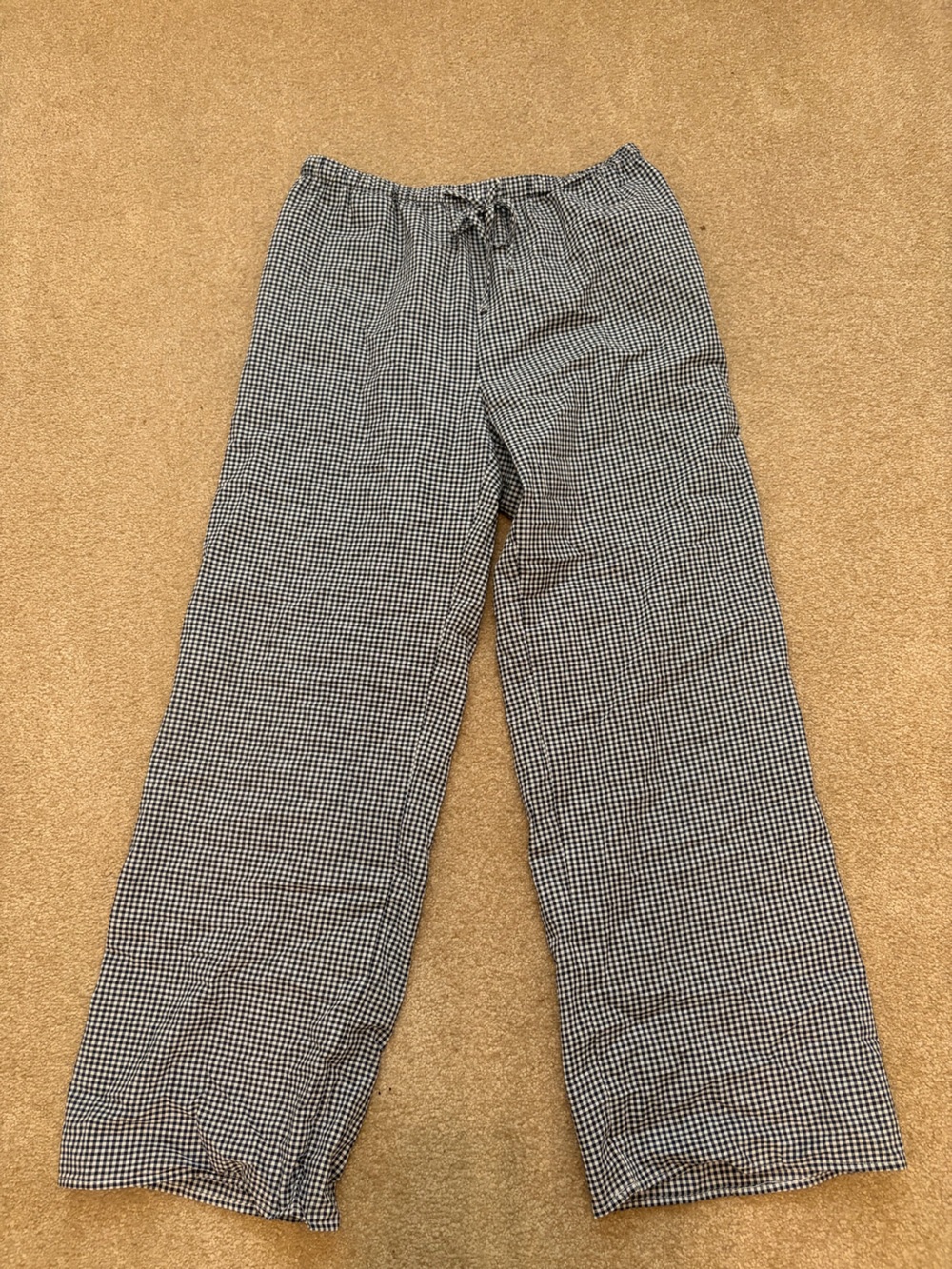 Women's Black & White Gingham Wide-Leg Pants